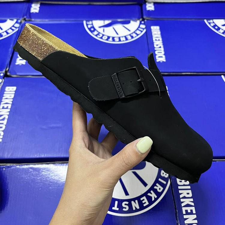 Unisex BK Pravá kůže Birkenstock Uzavřené Retro Mules s Korkovou Podrážkou – Pohodlné a Všestranné.