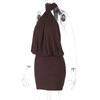 2026 European Style Sleeveless Halter Tie Backless Bodycon Dress