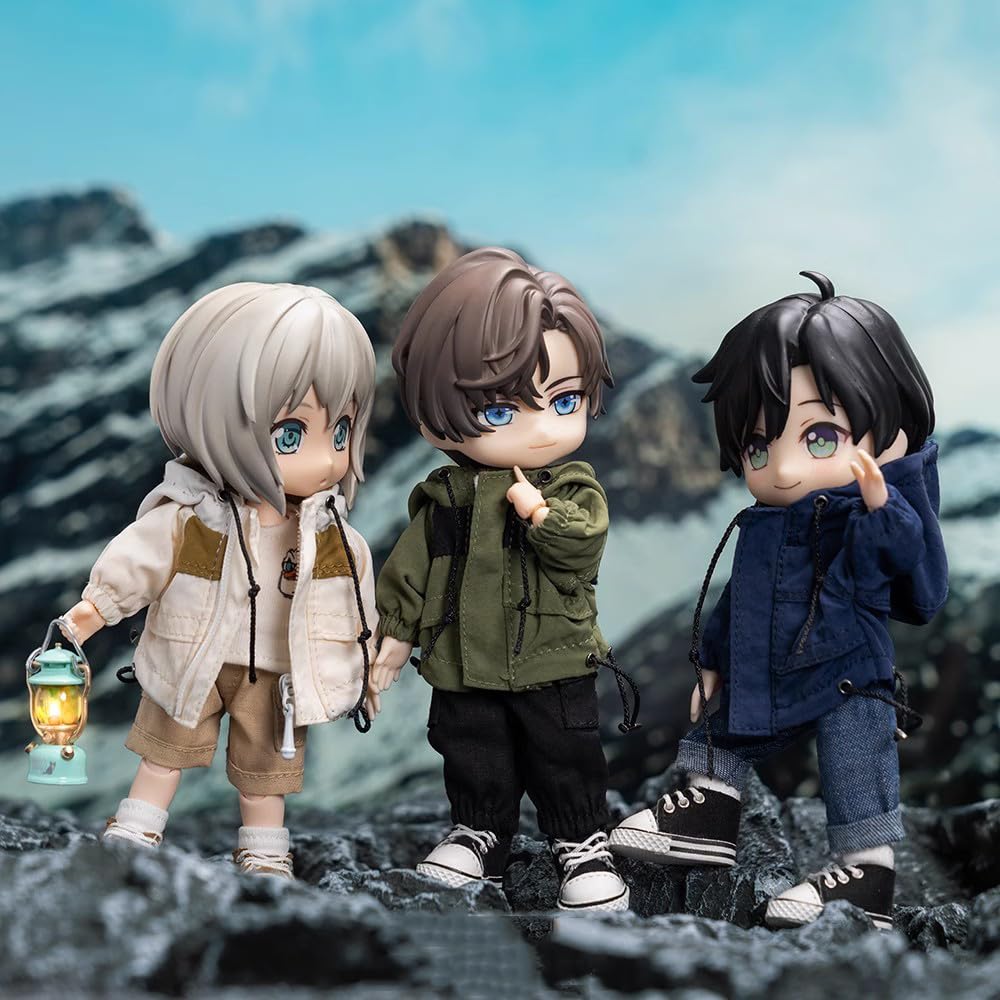 Costume de poupée Obitsu 11 OB11, taille OB11, veste, manteau, corps, cool, article unique, multicolore (bleu foncé)