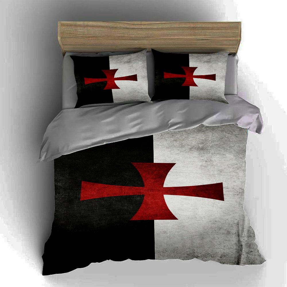 Crusader Cross Motif. Bedding Duvet Cover Sets Duvet Covers Pillowcases Gifts (1 * Duvet Cover 2 * Pillowcases, Without Duvet Insert)