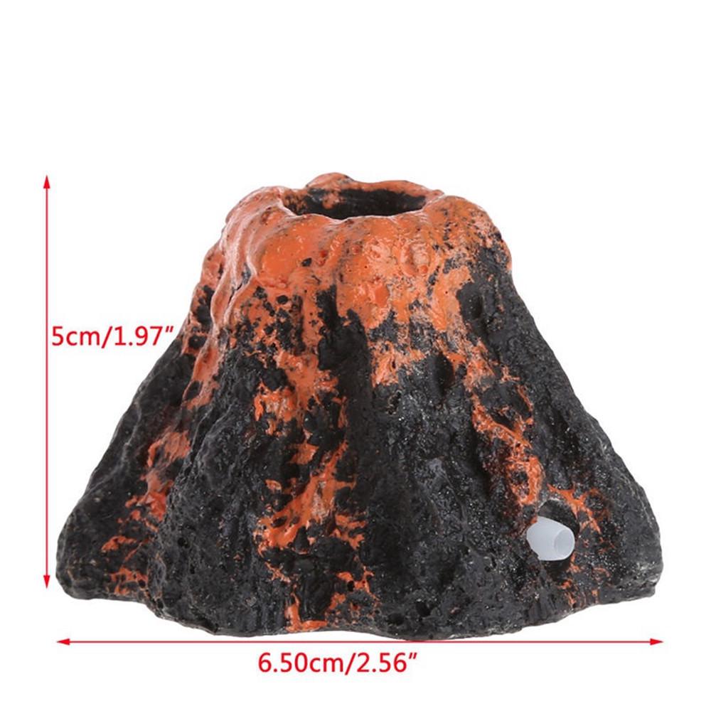 Hand-Painted Coral Stone Volcano Aquarium Ornament