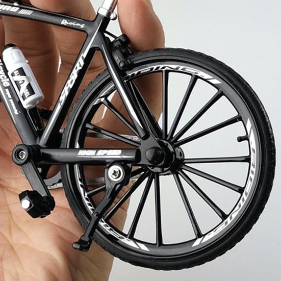 Mini Bike Toy 1:10 Diecast Metal Finger Bend Road Bicycle Model for Children