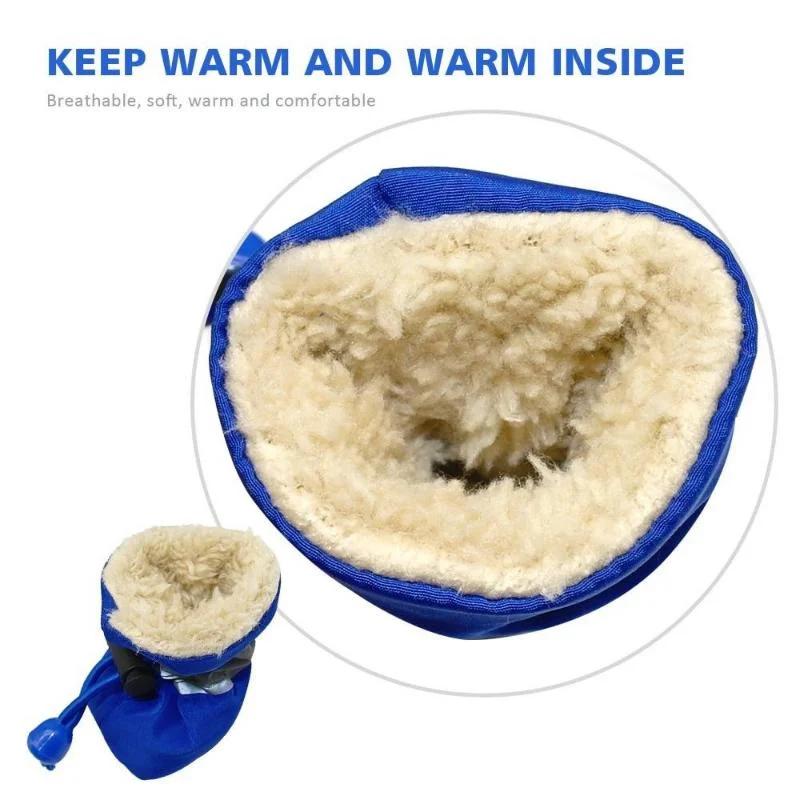 4Pcs Pet WaterProof Rainshoe Anti-slip Snow Boots Footwear Thick Warm for Small Medium Large Dogs Cats Outdoor Shoe Dog Ankle