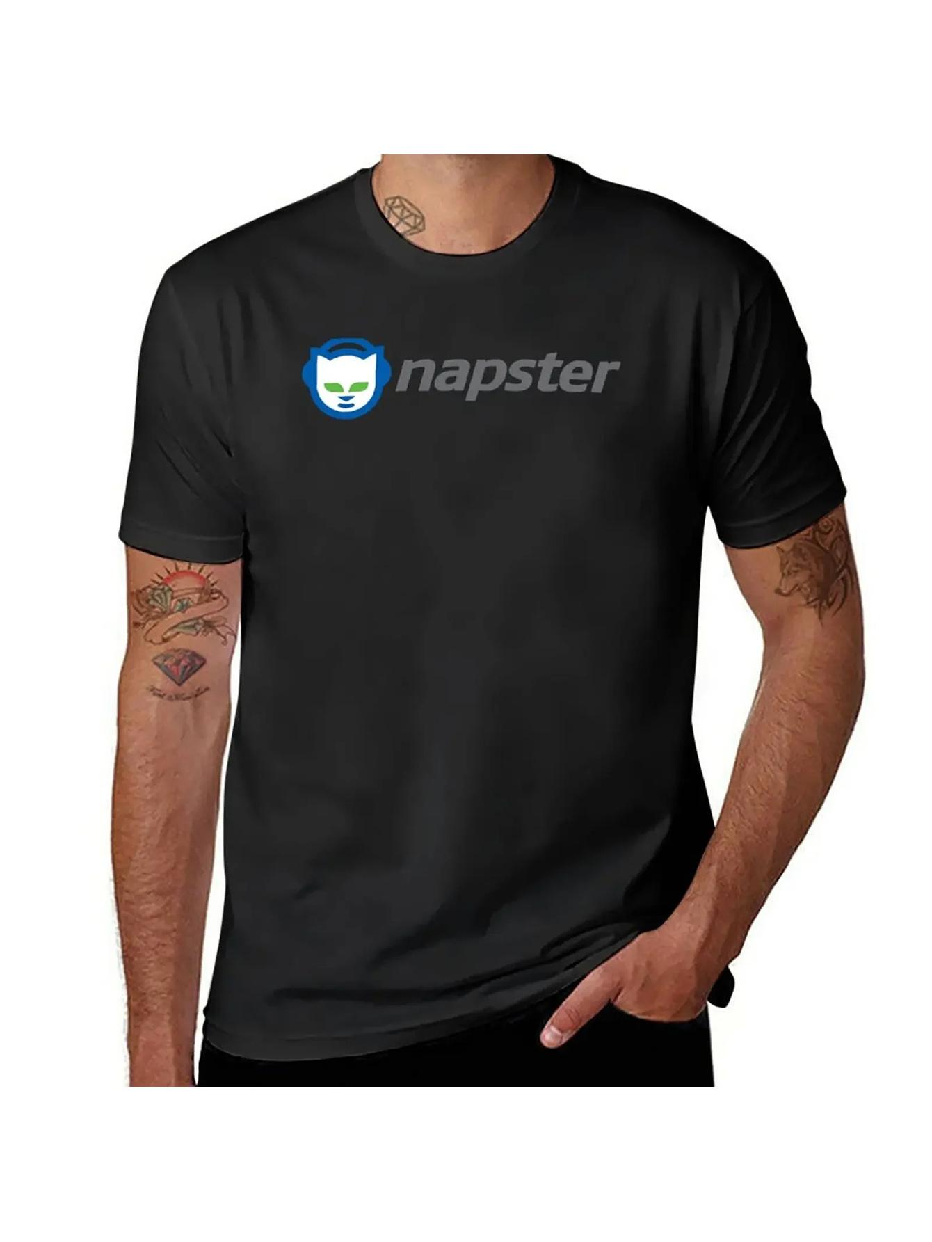 Men s Napster Logo Graphic T-Shirt - Iconic Napster Logo & Napster Logo Text Print S