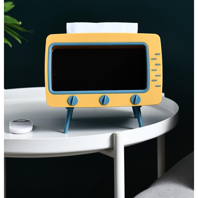 1 Kreativní kreslený TV držák na kapesníky, držák na telefon, dávkovač papíru - Ideální dárek ke Dni otců, Perfektní pro domácnost, dekoraci kancelářského stolu a pokojovou dekoraci