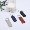 Creative Solid Color PU Leather Keychain with Double-Sided Stitching - DIY Keyring Loop Gift or Bag Pendant