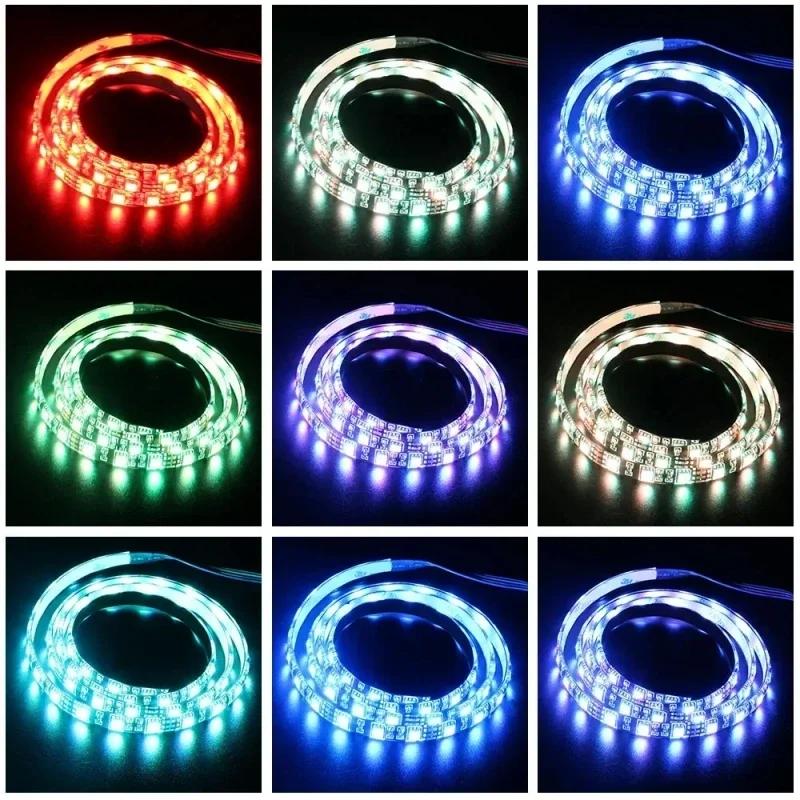 RGB LED Light Strip SMD 5050 5V LED Tape Flexible Black PCB TV Backlight Ribbon Lamp for Room Decoration Lighting 1m 2m 3m 5m