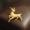 Luxury Glossy Antelope Brooches For Women Unisex Zodiac Animal Pins Casual Party Jewelry Accessories Gifts Decoration