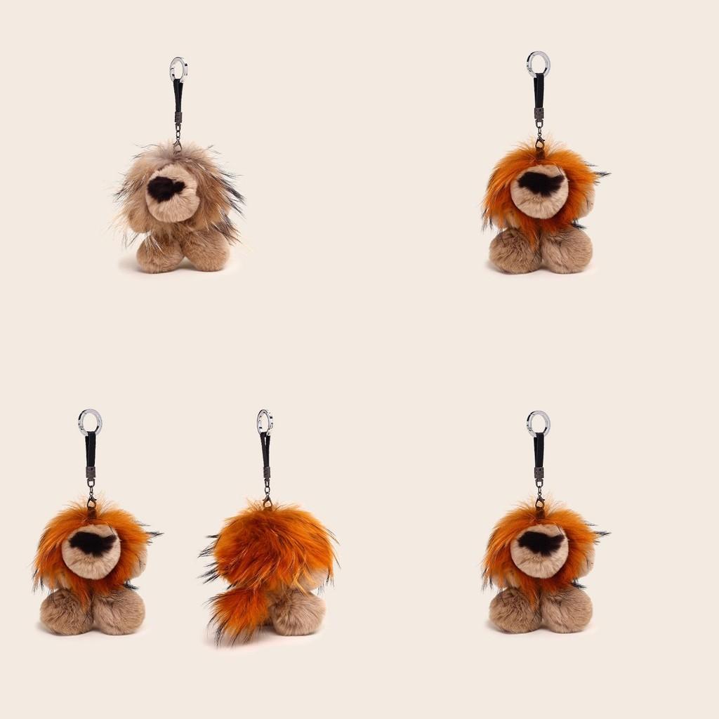 Plush Lion Pendant Bag Decoration Cartoon Animal Doll Keychain Holiday Gift