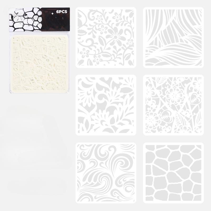 6pcs/set Floral Butterfly Stencil Templates for Scrapbook Wall Small Creative Design DIY Decor Stencils for Painting and Decor