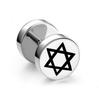 1Pc Punk Black Stainless Steel Round Stud Earrings Women Men Gothic Tunnel Barbell Dumbbell Earings Ear Piercing Zircon Gifts