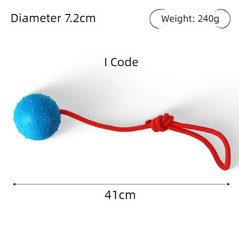 

Неразрушимый мяч для собак, дрессировка домашних животных, игрушка для собак, шарики для щенков, игрушки для жевания домашних животных, твердые резиновые шарики с веревкой, игрушка для домашних животных L синий