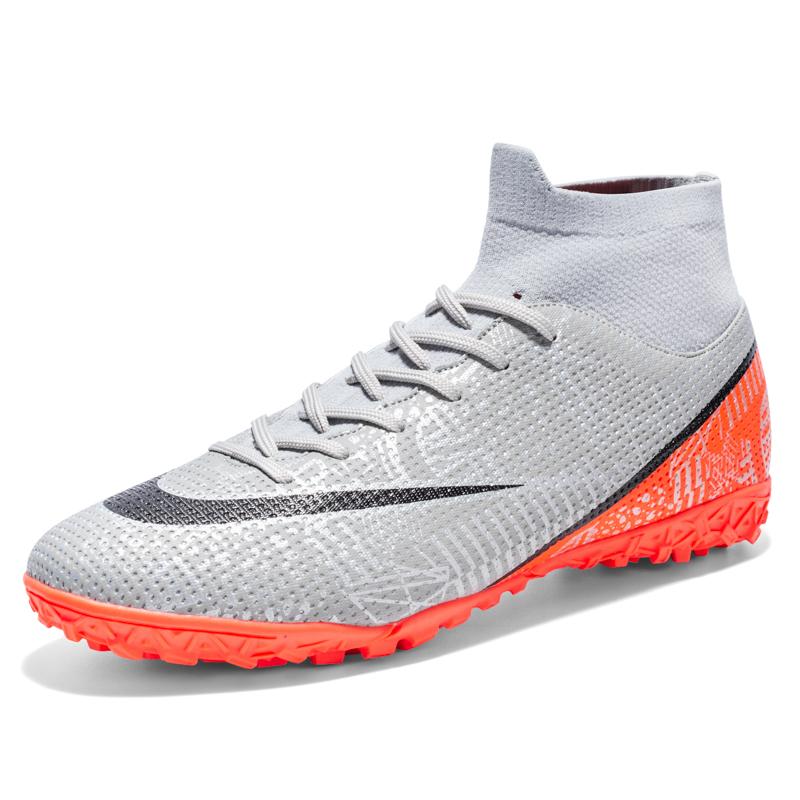 High Top Men Soccer Shoes FG/TF Anti-Skid Male Football Boots Kids Grass Training Ankle Cleats Soccer Sneakers