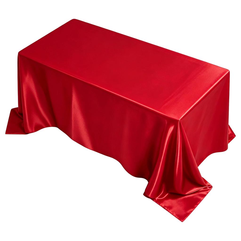 Satin Tablecloth and Table Runner, Polyester Table Cover for Wedding, Party, Christmas, Birthday, Hotel Decoration, 145305/57120