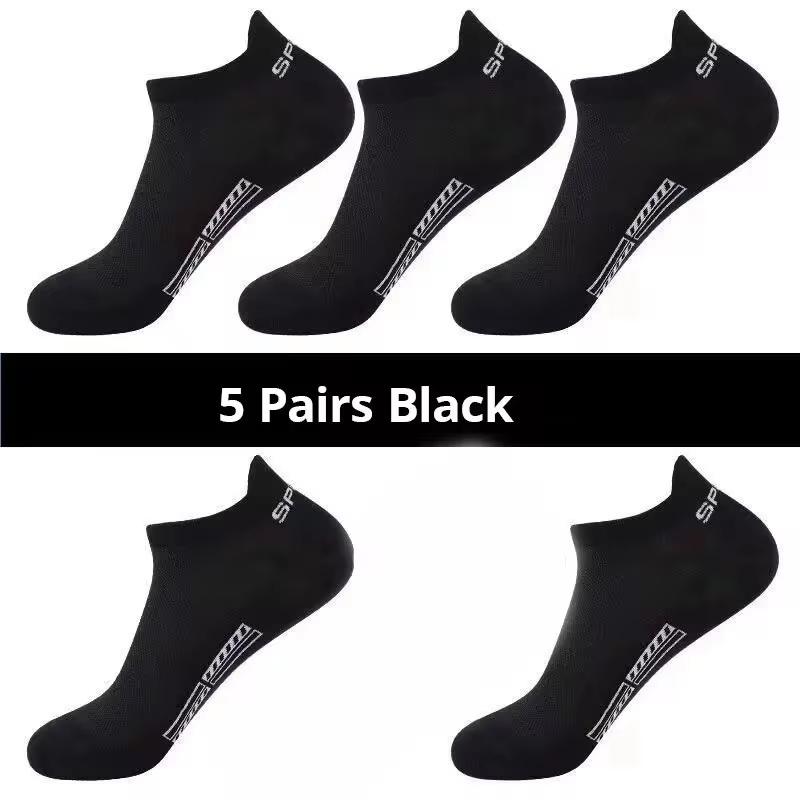 10 Paires de Chaussettes Socquettes Simples à Rayures et Motifs Lettres pour Homme, Chaussettes Confortables, Respirantes, Douces et Absorbant la Sueur pour l'Extérieur pour Homme