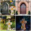 Solar Cross Statue Memorial Angel Wings Dove Butterfly Garden Light Religious Decoration Sympathy Gift For Cemetery Yard Grave