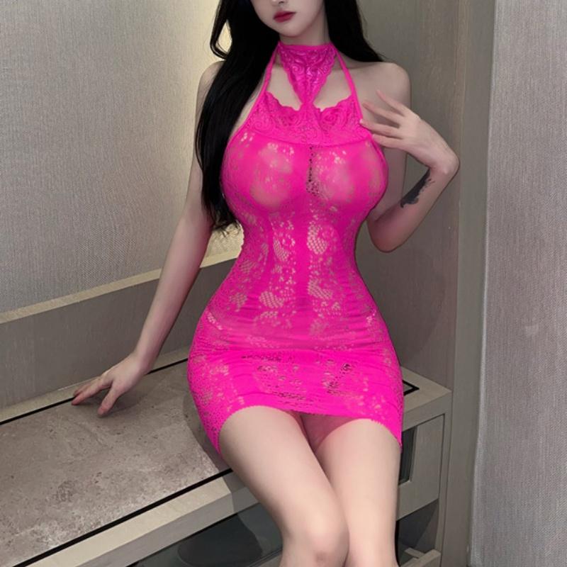 Elastic Sheer Bodysuit Fishnet Female Jumpsuit Lace Stockings Sexy Lingerie Suit Thigh High Transparent Mesh Open Crotch Women