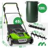 Electric Lawn Scarifier Aerator 45L Basket Working Width 38Cm