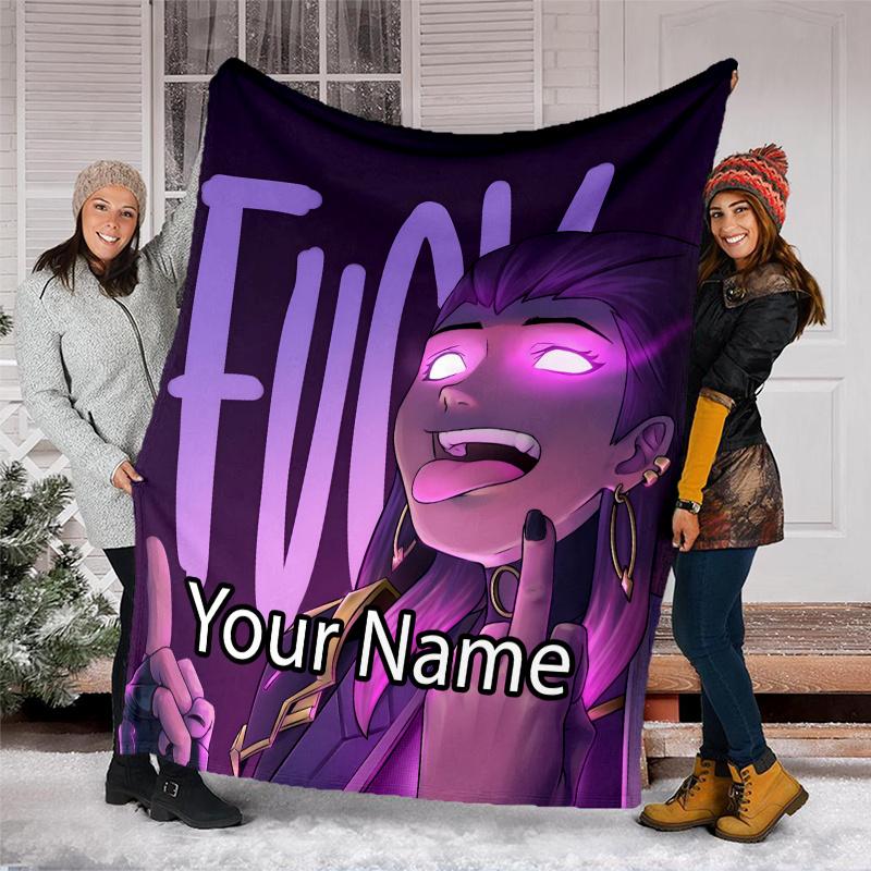 Custom Name Valorant Theme Printed Blanket - Perfect for Couch, Bed, Travel & Outdoor Use | Machine Washable, Cozy & Durable.