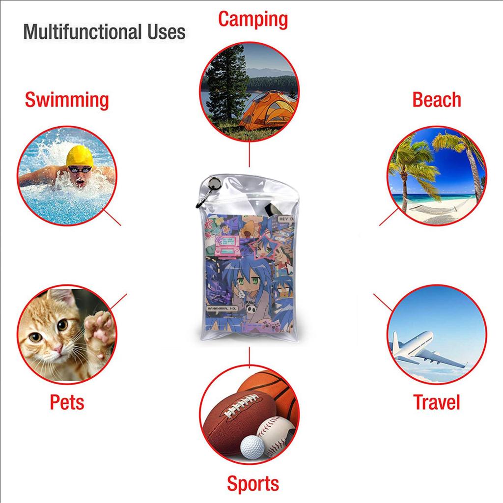 Lucky Star Campus Anime Cartoon Beach Towel Soft Microfiber Quick Dry Absorbent Quick Towels For Mountain Climbing