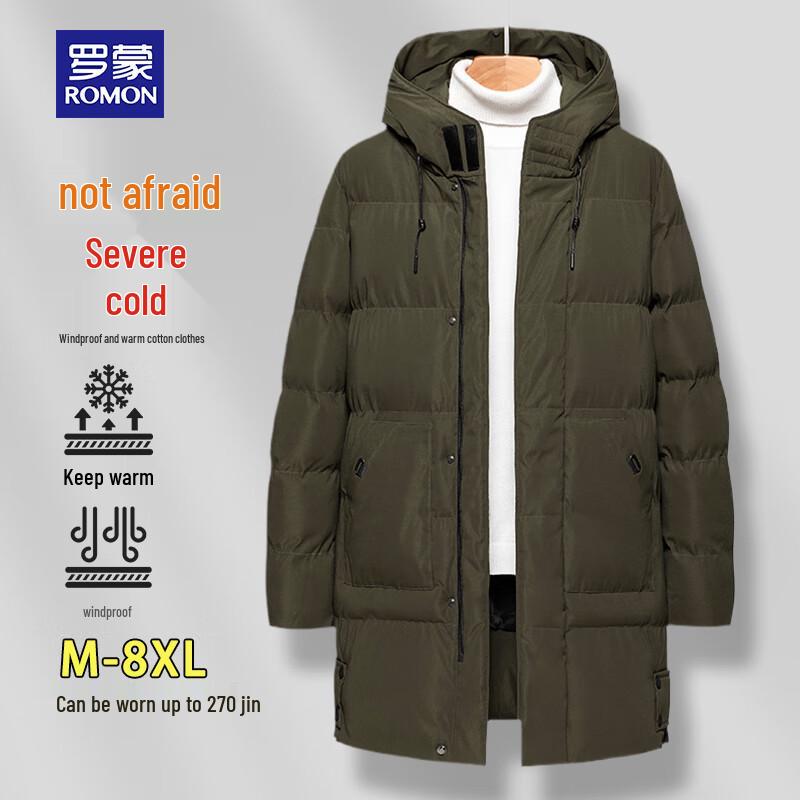 ROMON Herren Winter Midilange Steppjacke