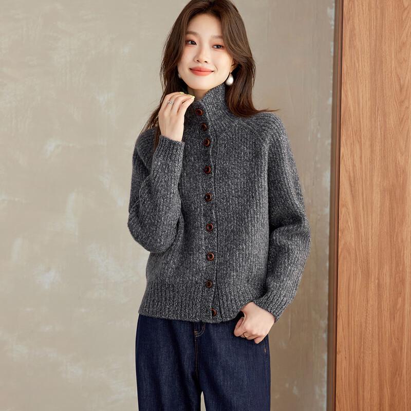 

Женский толстый кардиган из 100% шерстяного трикотажа L