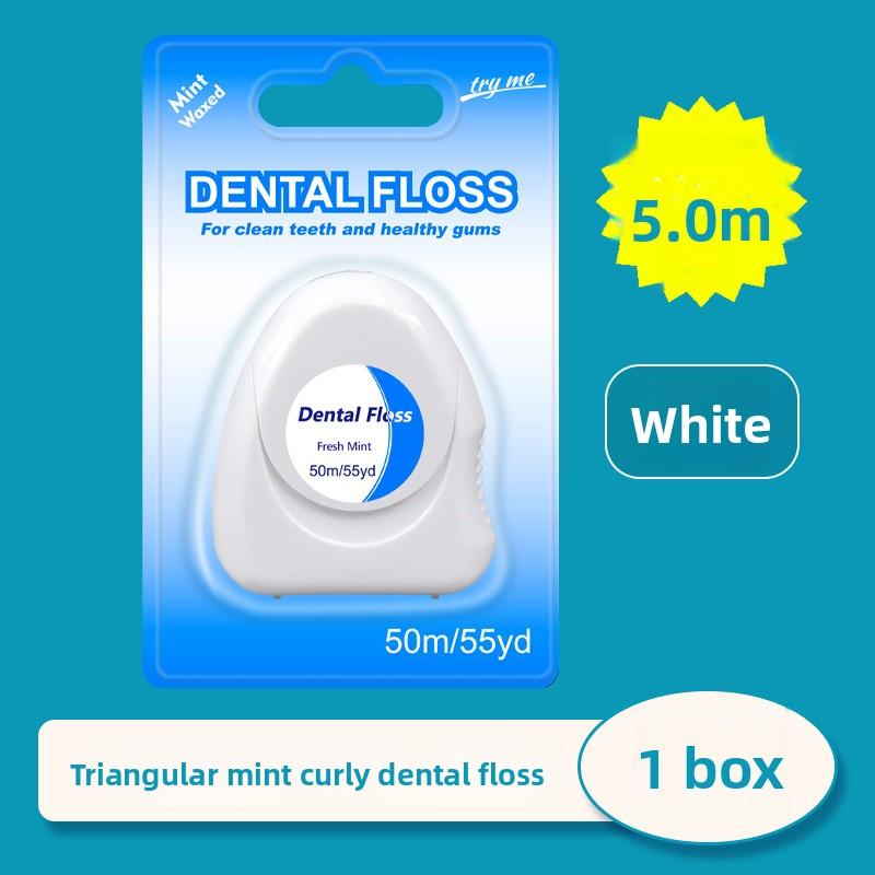 

Треугольная ортодонтическая вощеная зубная нить высокой прочности 50 metres 1PC белый