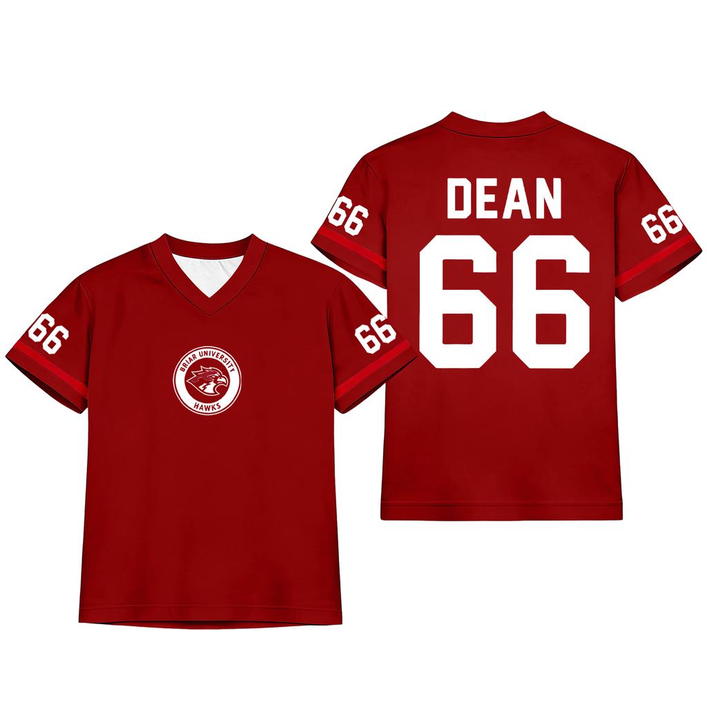 Damen Mode Sportoberteil im Trikot-Stil V-Ausschnitt Kurzarm Lässiger Lockere Passform Sportshirt mit Aufgedrucktem Logo und Ärmelnummern