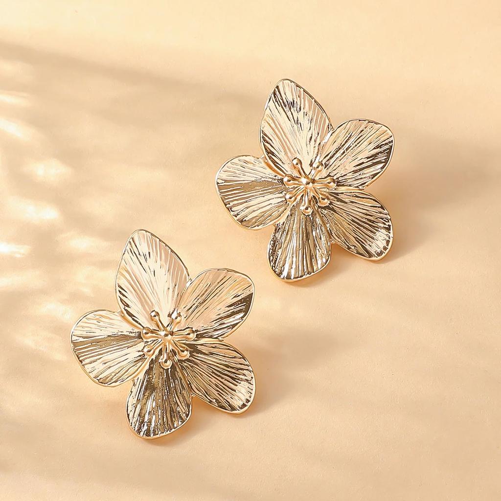 2PC Women's Fashion Trendy Stainless Steel Flower Earrings Outdoor Travel Carnival Party Festival Dressing Gifts