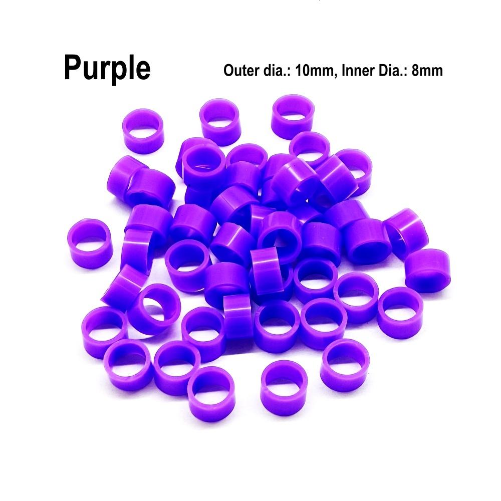 

50 шт. или 100 шт. стоматологических универсальных силиконовых колец с цветным кодом, автоклавируемые цветные кольца для наконечника или инструментов 100 pcs Purple 8mm