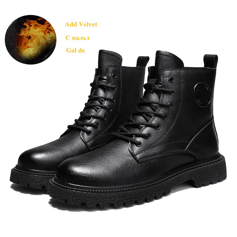 New Original Retro Designer Men Boots High Quality Men's Leather Boot Street Style Hip Hop Motorcycle Shoes Men Winter Fur Boots