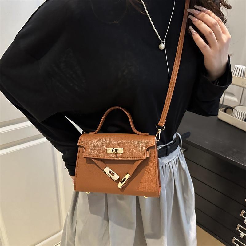 New Trend Bag Women's Versatile Handbag Fashion Retro Kelly Bag One Shoulder Crossbody Small Square Bag