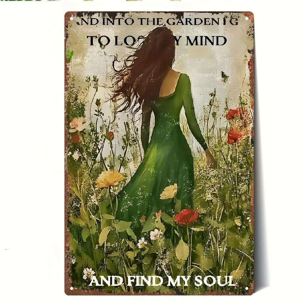 Vintage Metal Tin Sign Easter Bunny with Eggs Wall Decor Home Kitchen 20x30cm