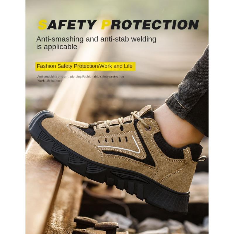 Labor Insurance Shoes Welder Work Shoes Wear-resistant, Smash-proof and Stab-proof Soft Sole Lightweight Safety Work Shoes