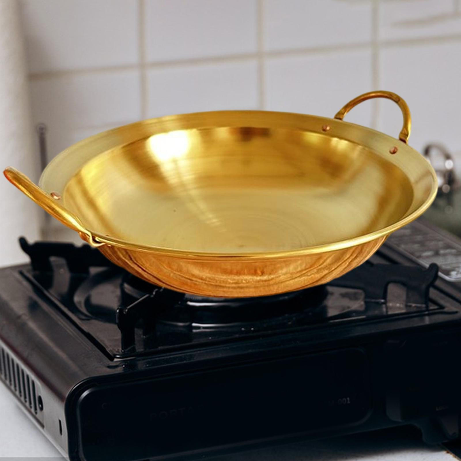 Brass Wok – Versatile, Easy to Clean Ideal for Parties, Family Gatherings, Restaurants, Homes 22cm
