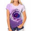 3D Rose Blume Print T Shirt Sommer Kurzarm Top Fashion Floral Grafik Harajuku T-shirts Für Frauen Kleidung T-Shirts Mädchen