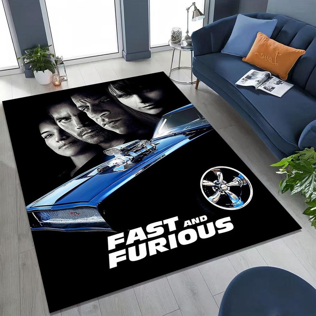 Alfombra Decorativa Rápida y Furiosa X Dominic Art para Dormitorio Sala de Estar Sofá Hogar Felpudo, Alfombrilla de Suelo Grande Antideslizante para Niños