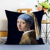 Detailed Luminous JJohannes Vermeer Cushion Cover Washable Linen Pillowcase Soft  for Sofa Bed Cozy Home Room Decor