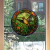 Hummingbird Flower Pattern Window Glass Sticker Removable PVC Electrostatic Decal Anti-collision Decorative Film Home&Office