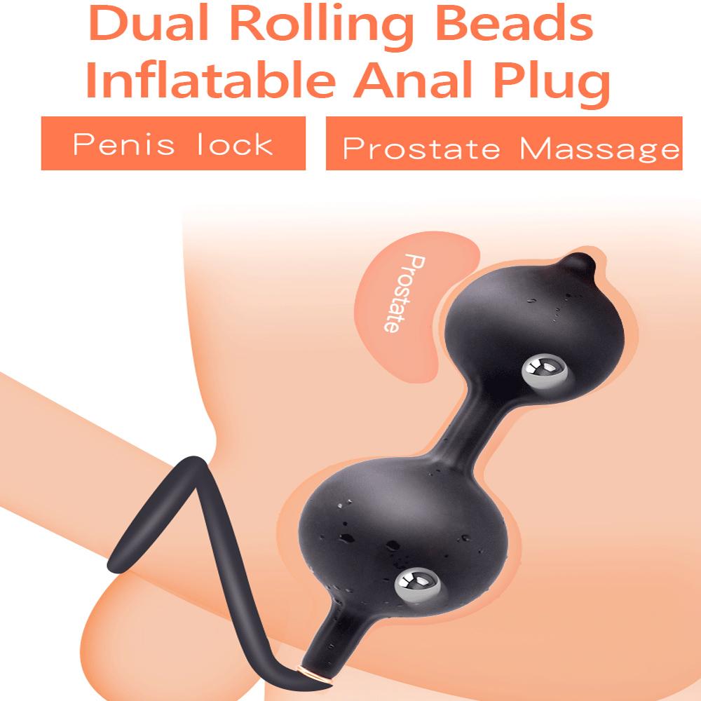 Inflatable Anal Plug Silicone Huge Anal Ball Expander Butt Plug Dilator Prostate Massager G Spot Stimulator Expansion Sex Toys