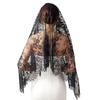 Lace Veil Mid-Length Shawl with Exquisite Lace Binding Elegant Head Scarf for Bridal Gothic Halloween Lolita Dress Matching