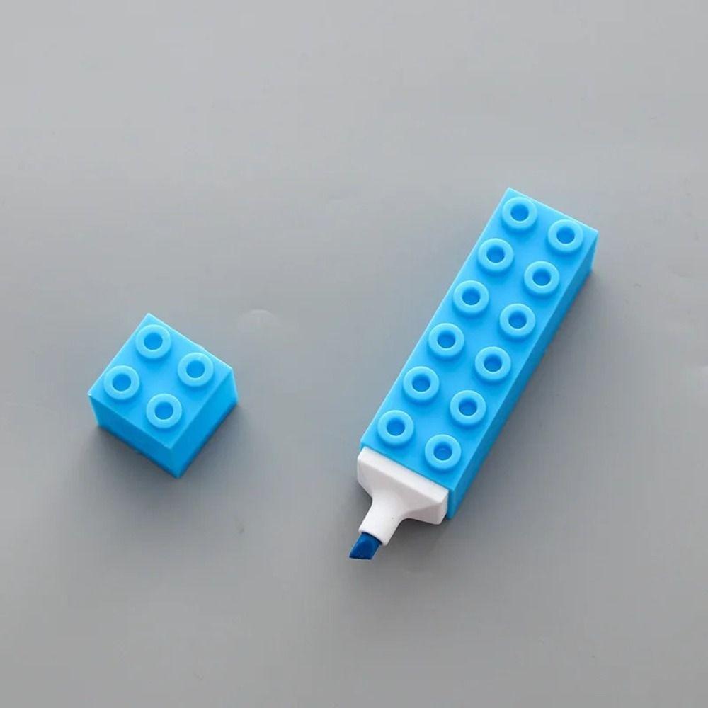 Plastic Building Up Block Highlighter Pen Colorful Markers Pen Art Stationery Highlighters Drawing Tools Office School Supplies