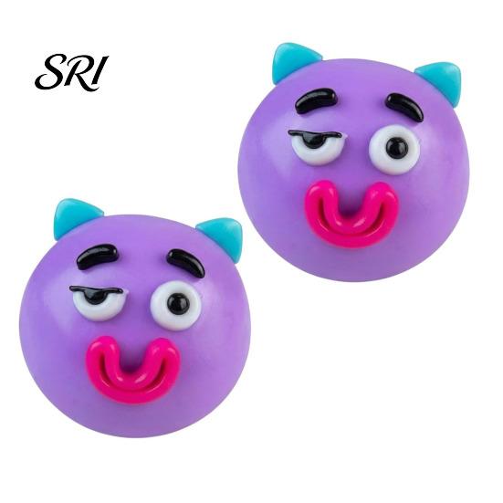 Cartoon Expression Squeeze Toy 2Pcs Dog Face Stress Relief Fidget Anti-stress Slow Rising Home Office Worker Anxiety Reduction Ball Decompression