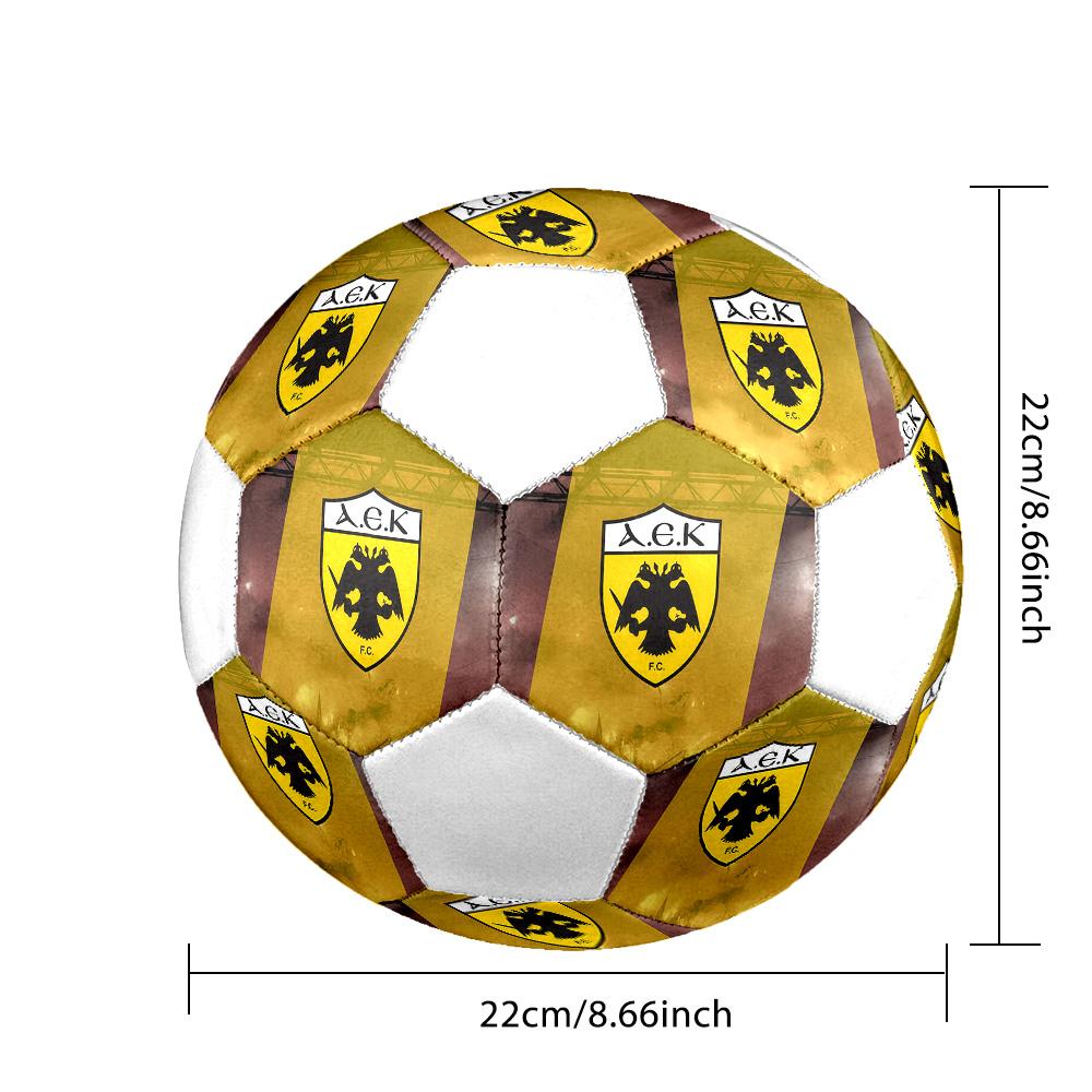 1pz Pallone da calcio AEK Atene taglia 5 Pallone da calcio indoor Praha Colorato Per tutte le età Cucito a macchina PVC Pronto per la competizione Durevole Alto rimbalzo