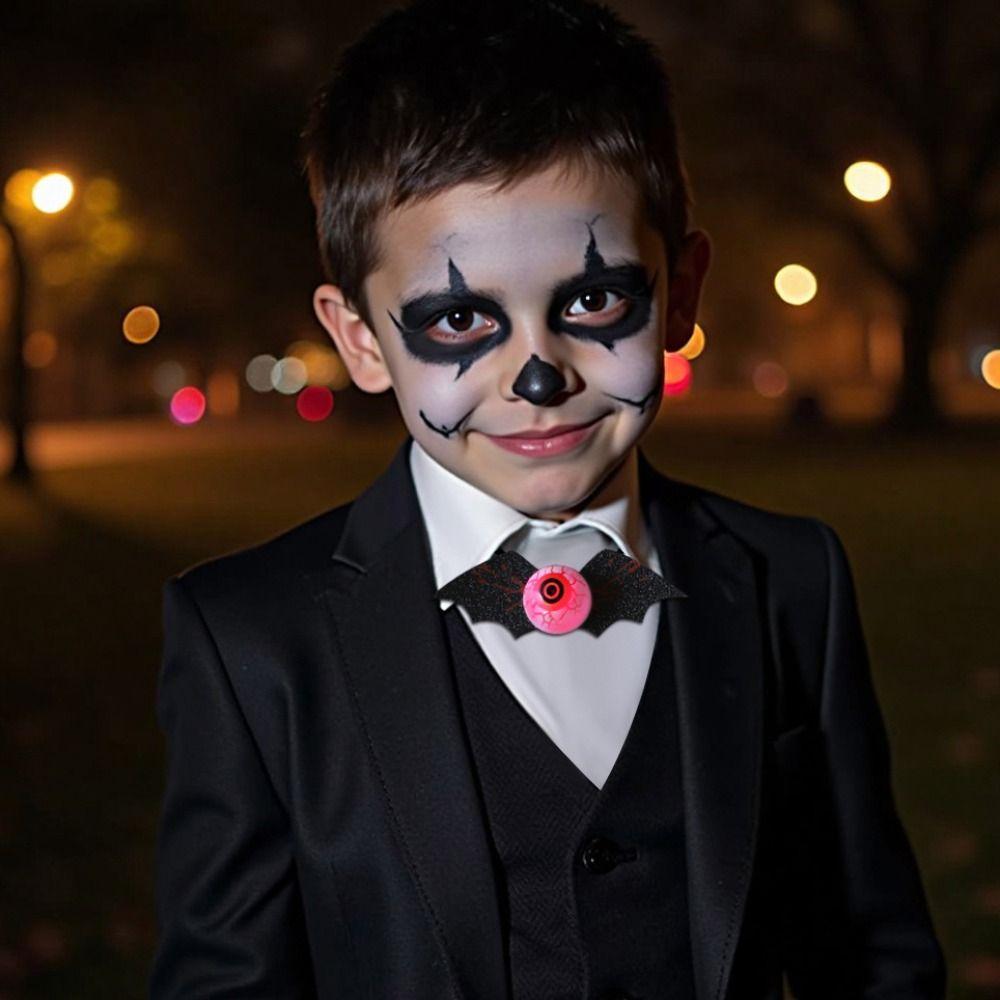 Spooky Gold Dust Bat Bow Tie Haunted Halloween Tie Props  Costume Party