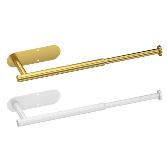 Paper Towel Holder Stainless Steel Wall-mounted Punch-free Great Load Bearing Wrap Film Organizer Bathroom Paper Roll Storage