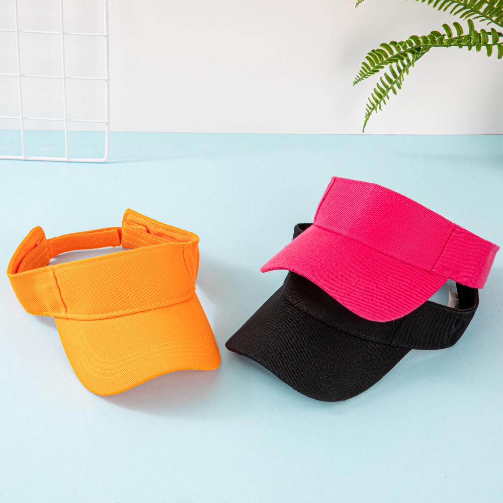 Cotton Sun Visor Hat For Women Men - Adjustable Empty Top Baseball Cap For Sports, Running, Golf, Beach - Multiple Bright Colors