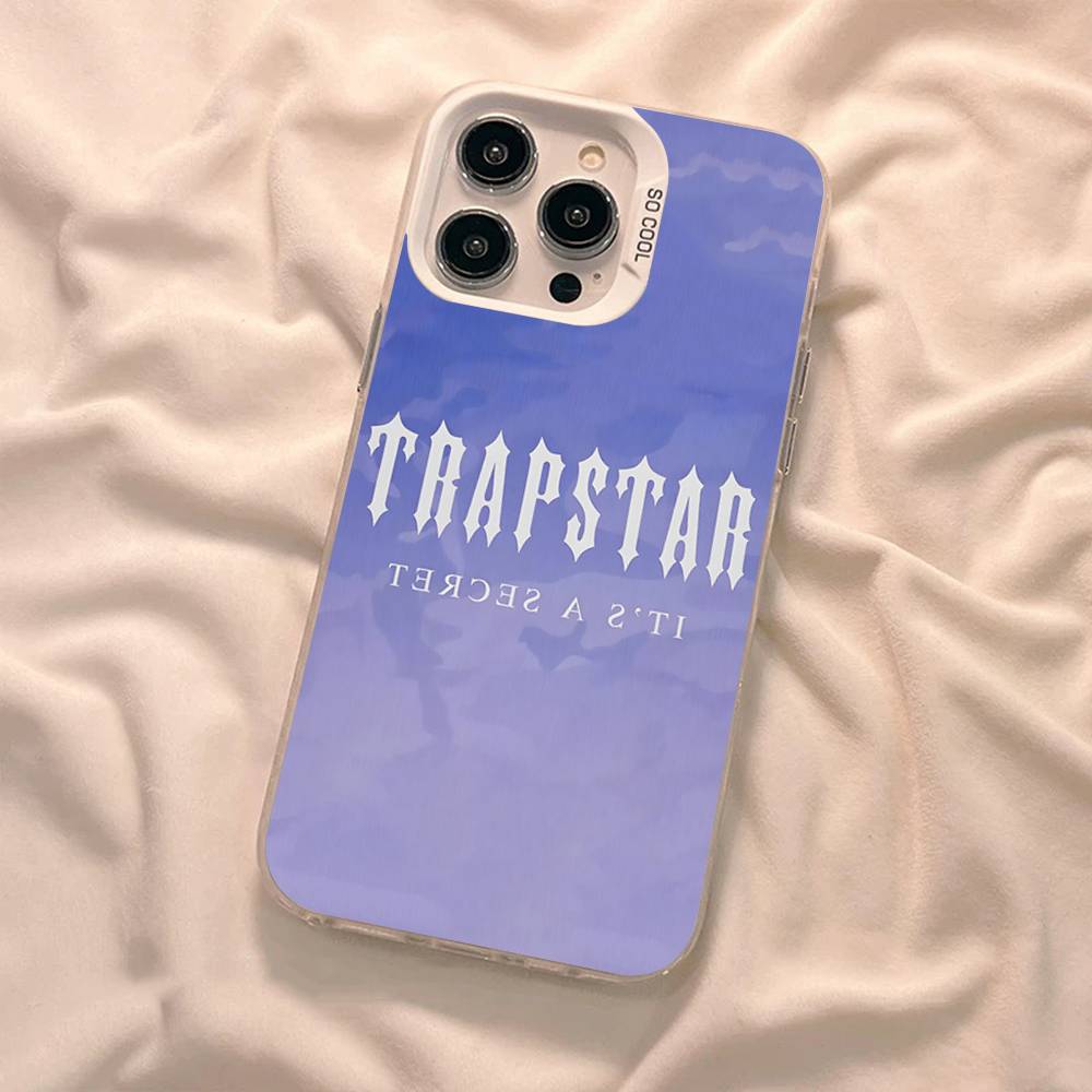 T-Trapstars Handyhülle Für IPhone 16 15 14 13 12 11 17 Pro Max Plus Farbe Silber Hülle