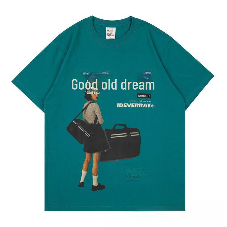 VUNC Japanese Retro Fashion Unisex T-Shirts - 200g Pure Cotton, Loose Fit, Short Sleeve, Digital Print