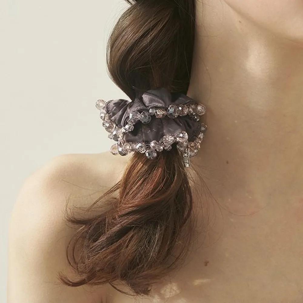 Lumiere Beads Scrunchie JP-26-042S black